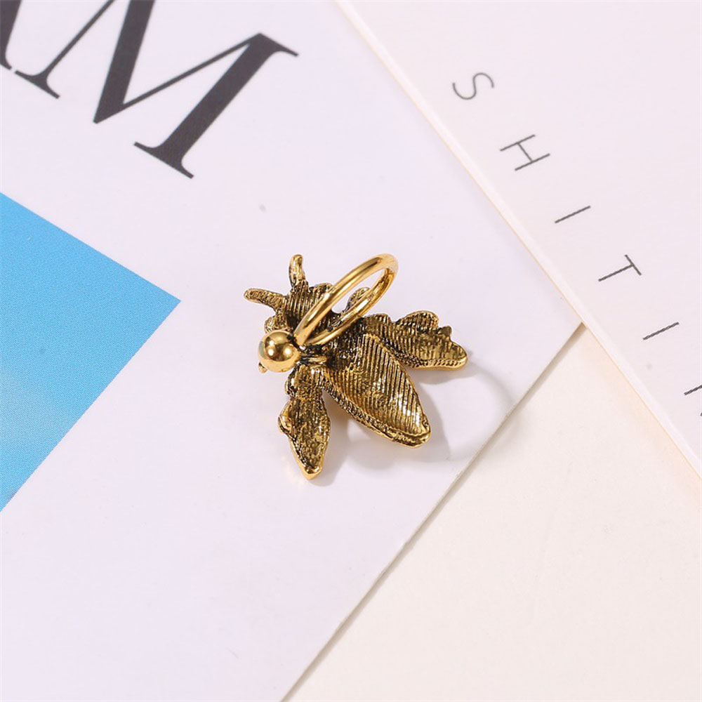 LANFY Party Clip Earrings Vintage Jewelry Stud Earrings Accessories Bee 1 PC Gold Silver Color Retro Insect Ear Cuffs/Multicolor