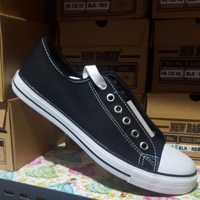 Sepatu New Basket 338 LC (pendek) Black/White