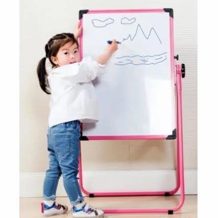 

(COD) Kids Drawing Board Whiteboard & Blackboard 2 in 1 Papan Tulis 2 sisi TERMURAH Kode 714