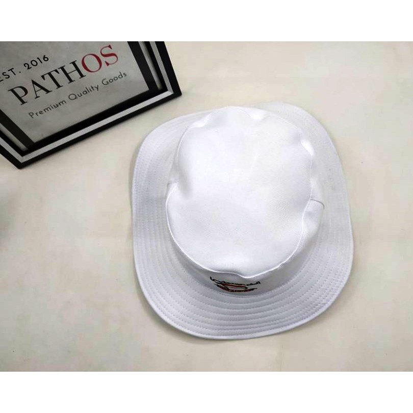 Topi Anak Haji Manasik Umroh Keplek Rimba Putih Polos / Bordir Indonesia-3