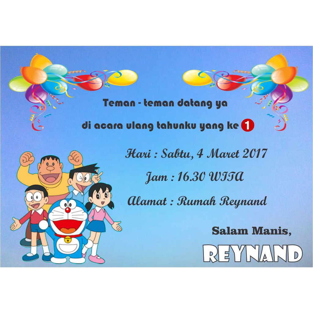 kartu ulang  tahun  doraemon  b shopee indonesia lihat