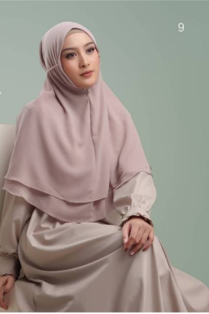 hijab bergo tali rubiah ceruty babydoll instan