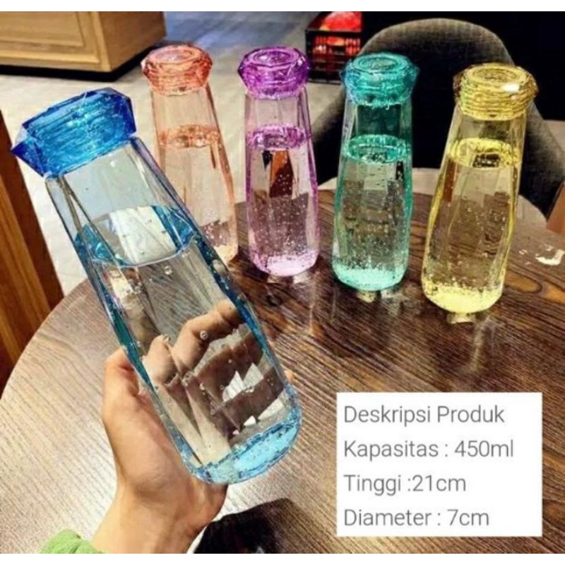 botol kaca kristal/diamond
