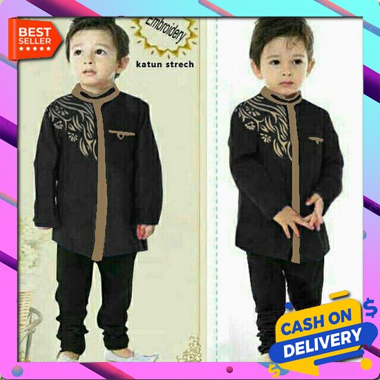 Fashion Muslim Anak Sarkoci Remaja Polos Motif Lucu Ngaji Kekinian Kokoh Koko Pasha Bordier Kid - Hi