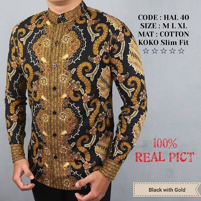 BAJU KEMEJA BATIK PRIA SLIM FIT LENGAN PANJANG CEVASH HAL40