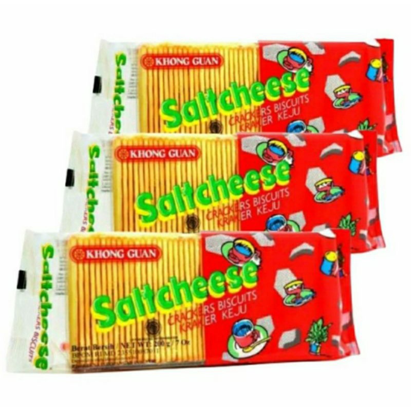 

Khong Guan Saltcheese Crackes Biskuit Keju 200Gr Paket 3Pc