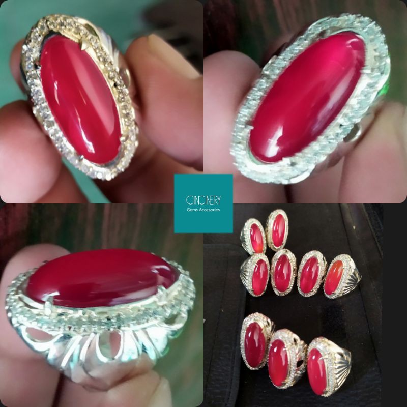 cincin akik red Baron natural  ring fenomena