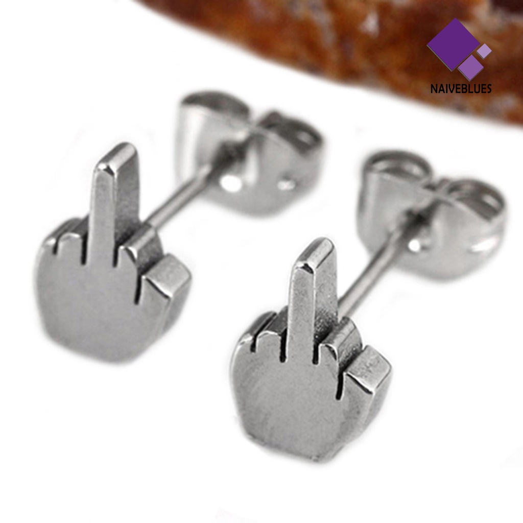 Anting Stud Pola Jari Bahan Stainless Steel Anti Karat Anti Alergi