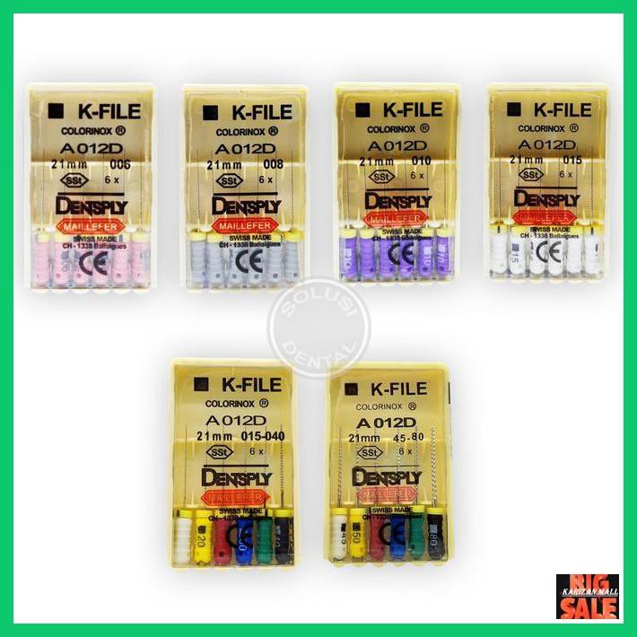 

igigkusut- dental jarum k-file dentsply 21 mm assorted - 006 21mm -aslii.