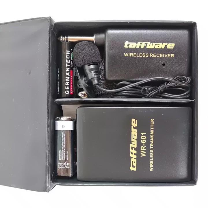 Taffware clip on tanpa kabel Wireless FM Transmitter Amplifier Receiver Microphone Mic WR-601 grab