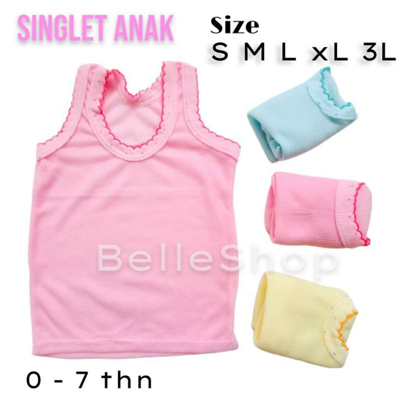BELLE-SINGLET ANAK / KAOS DALAM ANAK BAYI WARNA LUX