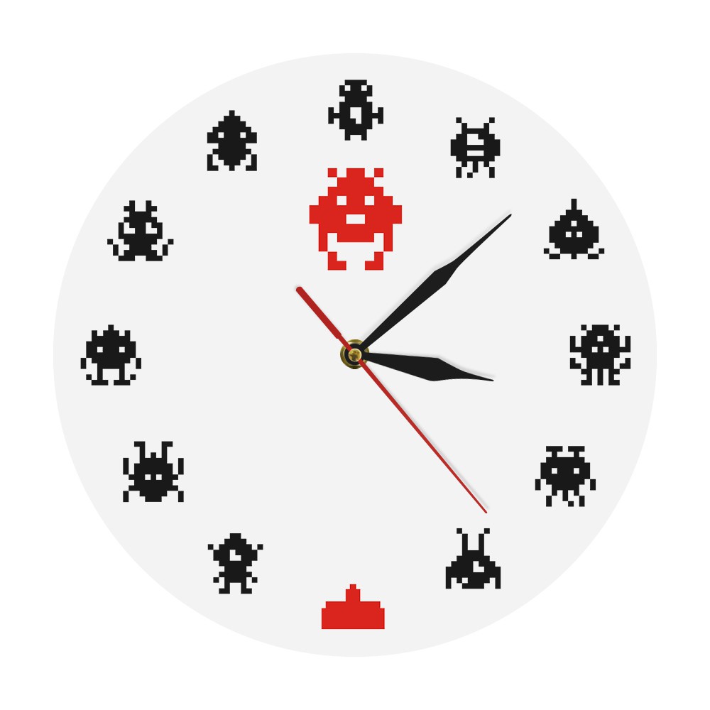 Retro Game Space Alien Invader Kid Room Wall Clock Pixel Art Invader Monster Arcade Shopee Indonesia Retro Game Space Alien Invader Kid Room Wall Clock Pixel Art Invader Monster Arcade Shopee Indonesia