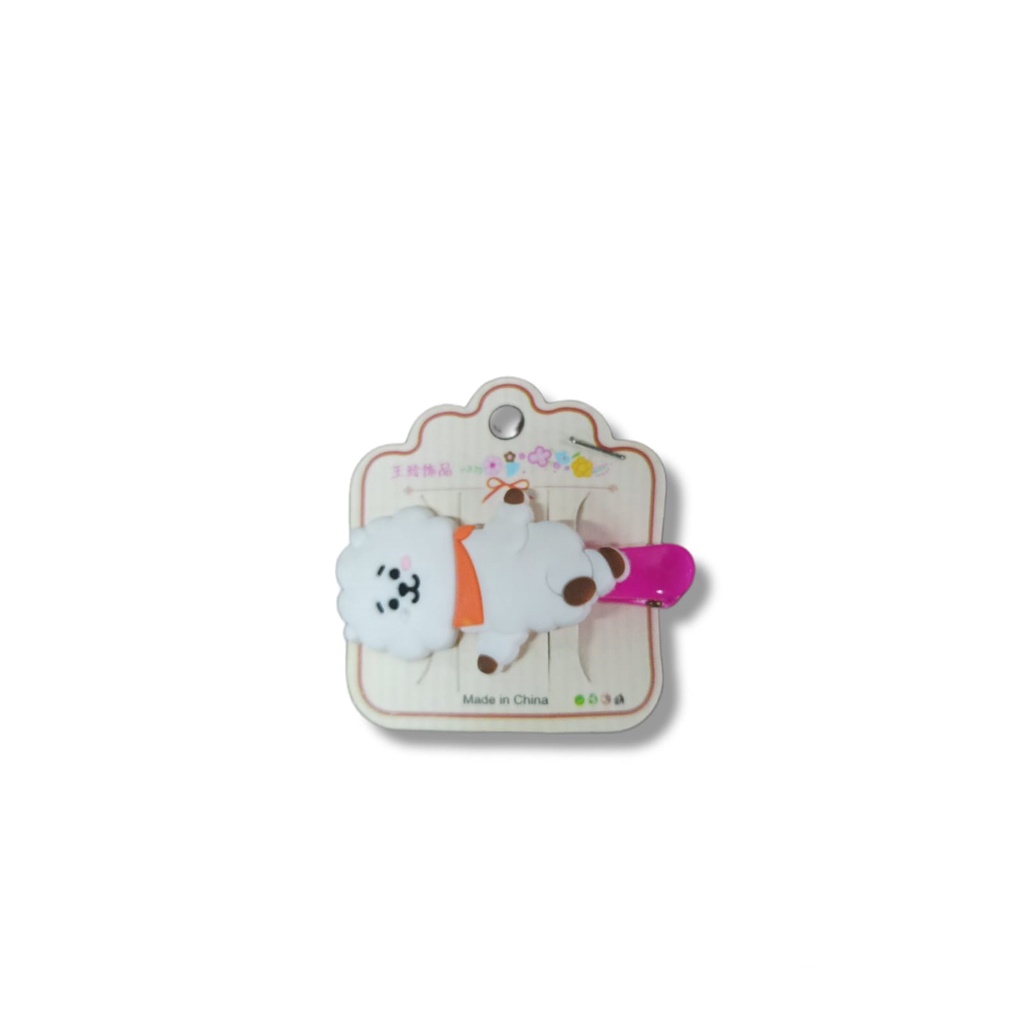 1PCS JEPIT RAMBUT ANAK SILICON KARAKTER LUCU BTS BT21-RJ