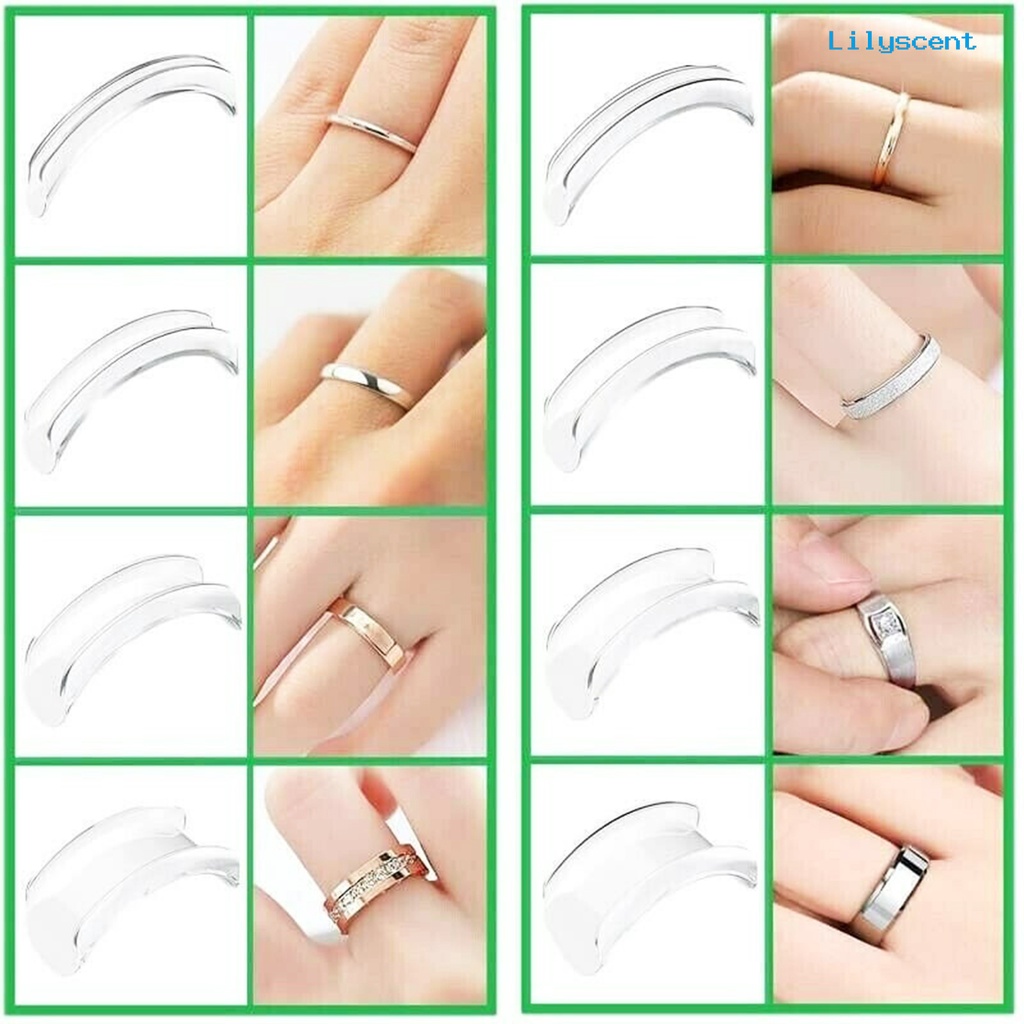 Ls 8Pcs Ring sizer Adjuster Bahan TPU Transparan Untuk Perhiasan