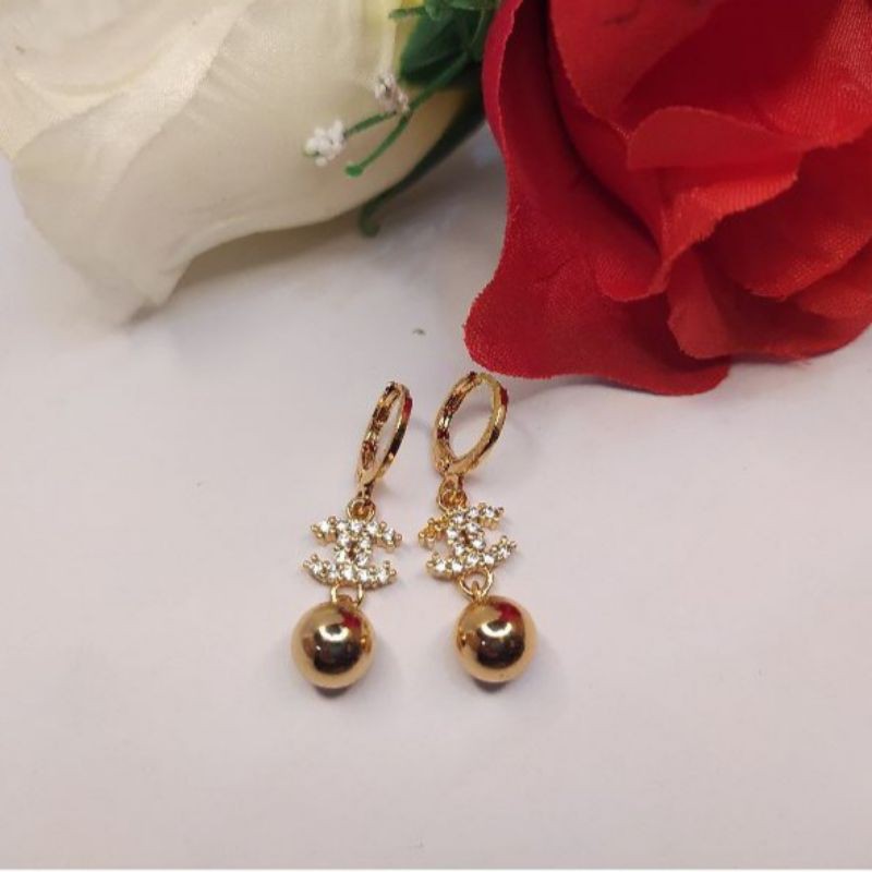 anting dewasa, perhiasan xuping lapis emas