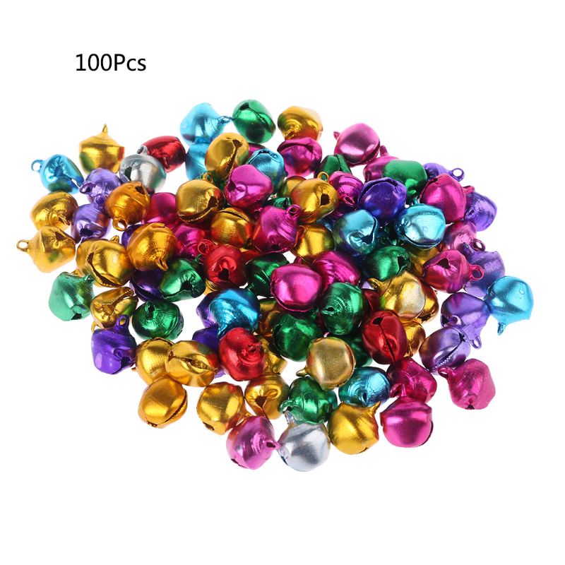 Mary 100pcs Aluminium Mini Jingle Lonceng Manik-Manik Longgar Charms Liontin Untuk Pesta Festival