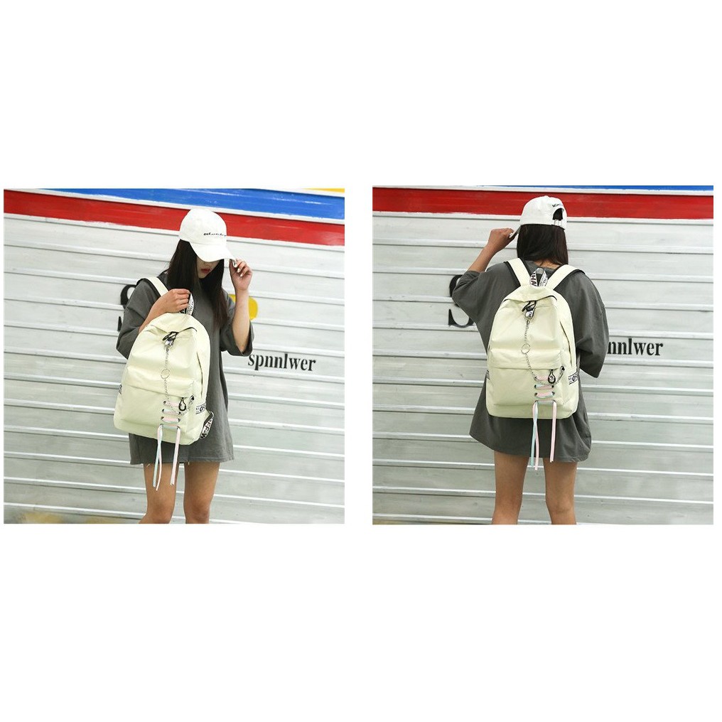 Backpack Kanvas Tas Anak Sekolah Dan Kuliah Model Korea Style Tahan Air - JB100