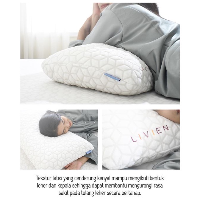 Bantal Latex, Organic Latex Pillow , Milk Latex Pillow LIVIEN Sleep