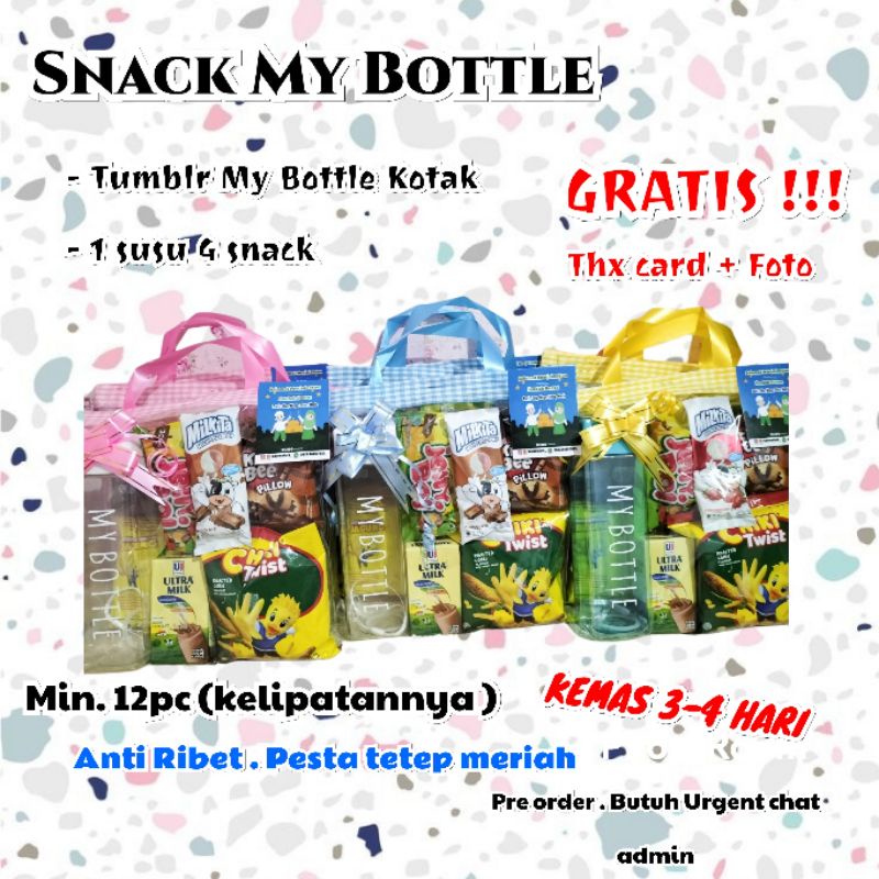 Bingkisan ulang Tahun || Souvenir ultah my bottle kotak