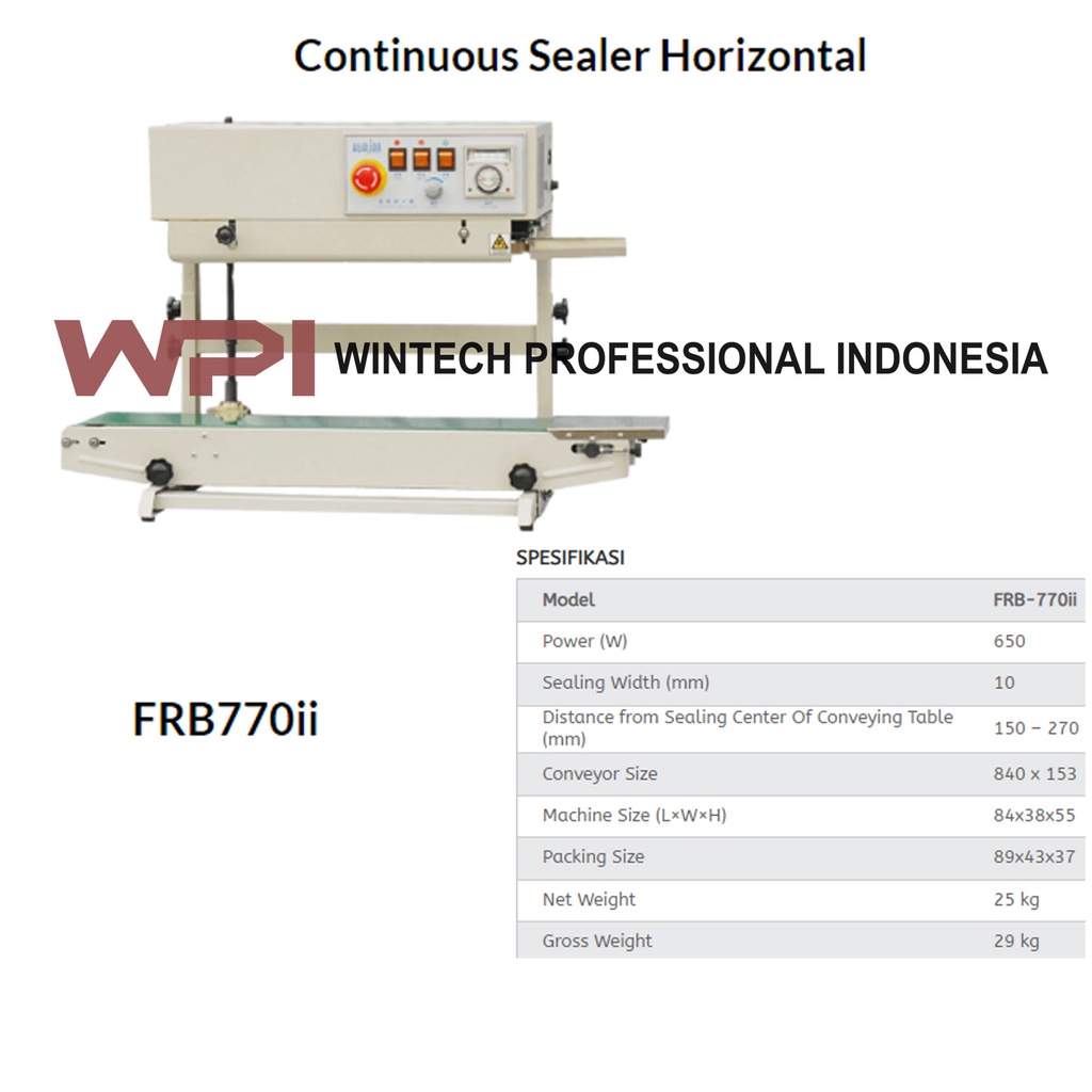 WIRATECH FRB-770II PAINT CONTINUOUS SEALER / MESIN PENYEGEL PLASTIK