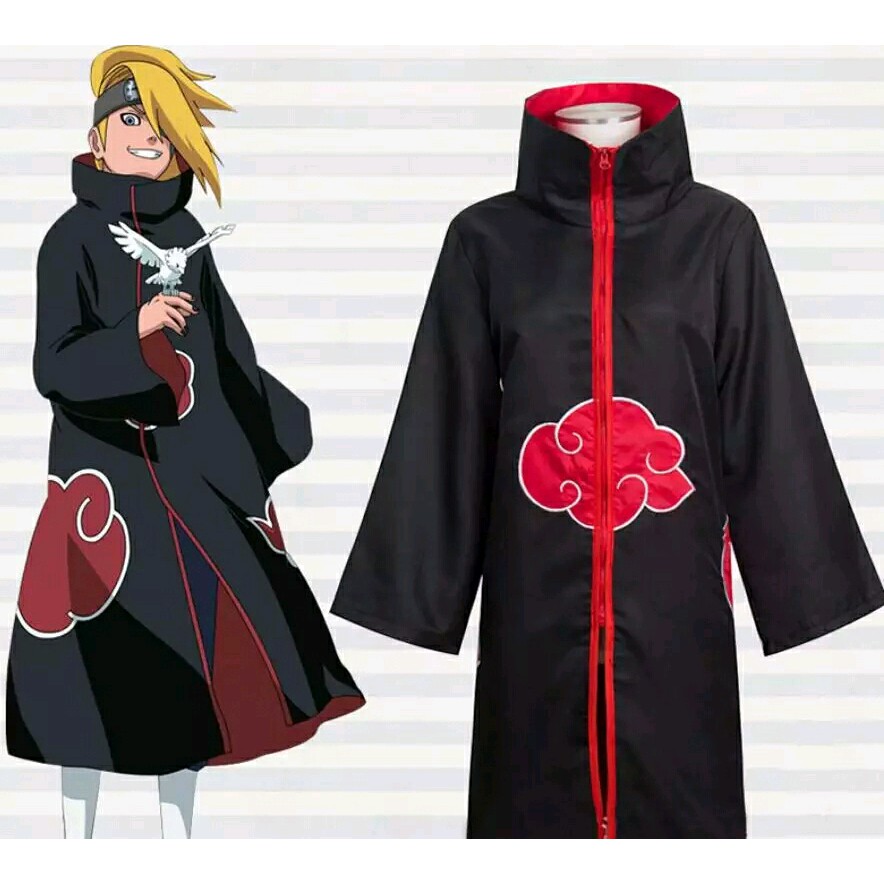 JAKET PRIA KEREN DISTRO TERBARU DEWASA K9A7 MURAH Jubah Akatsuki Shinobi Anime Naruto Shippuden Hita