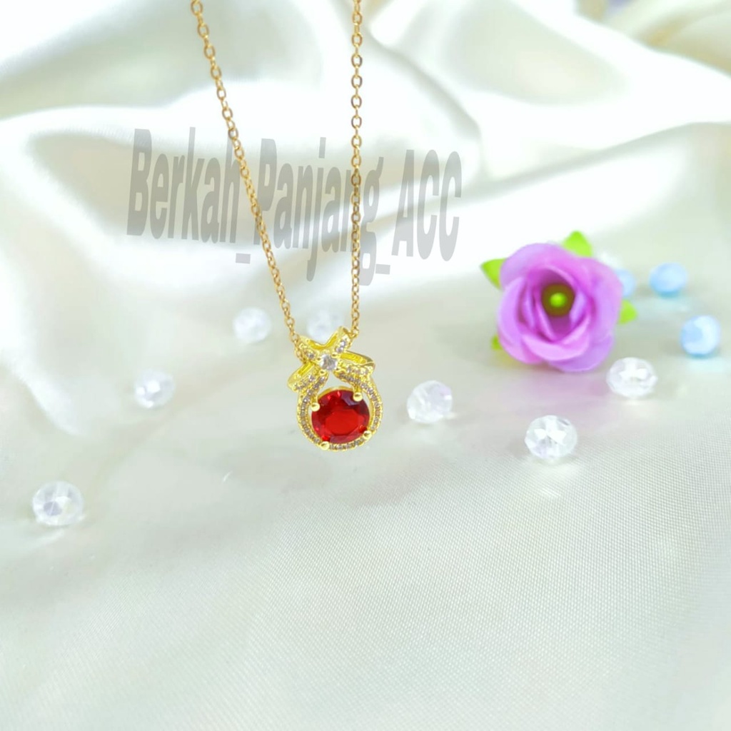 Kalung TITANIUM Zircon Warna Pita Perhiasan super berkelas fashion korea anti karat dan anti luntur