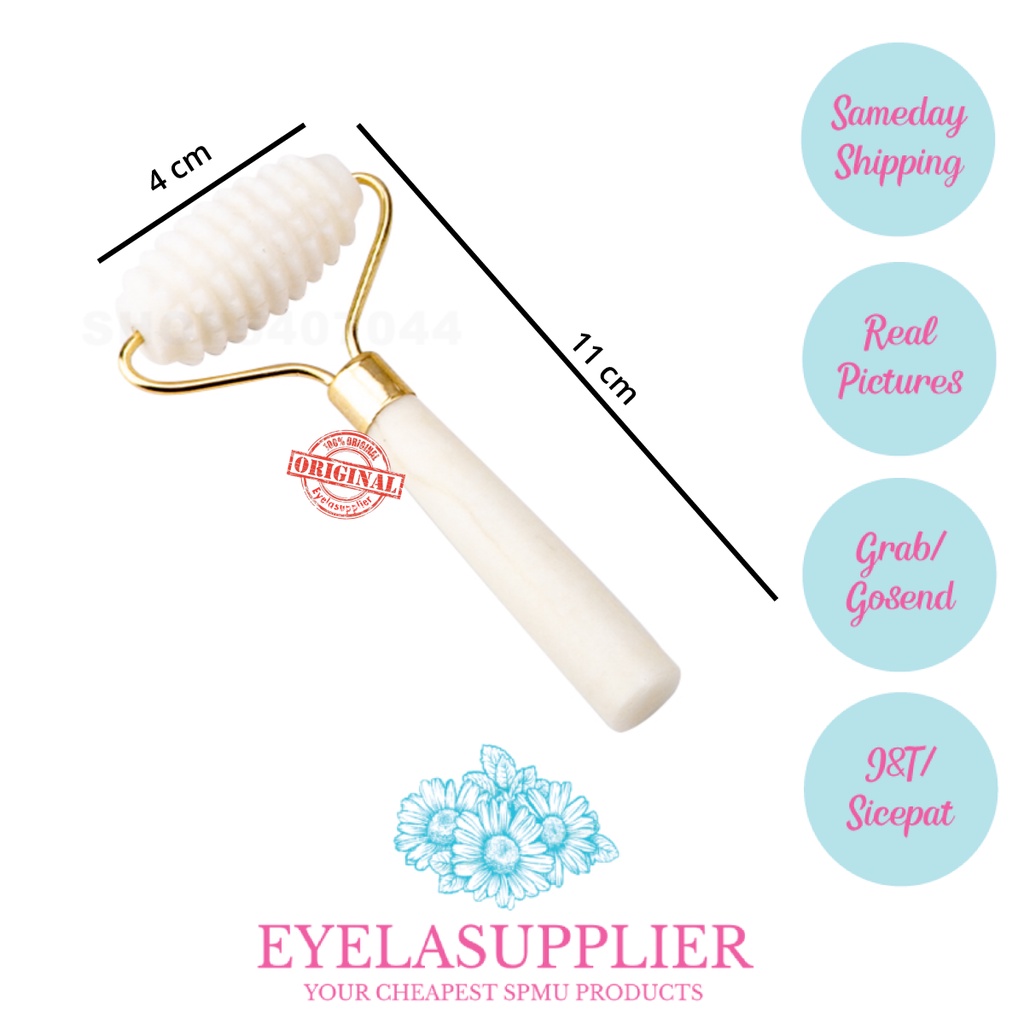 Jade Roller Terapi Pelancar Sirkulasi Darah Pengencang Muka Jade Face Alat Wajah Kepala Guasha Head Massager Batu Giok Stone