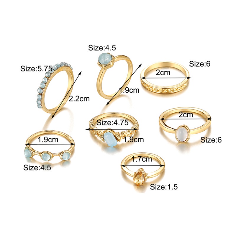 Fancyqube 8pcs / Set Cincin Buku Jari Aneka Bentuk Gaya Vintage Bohemia Untuk Wanita