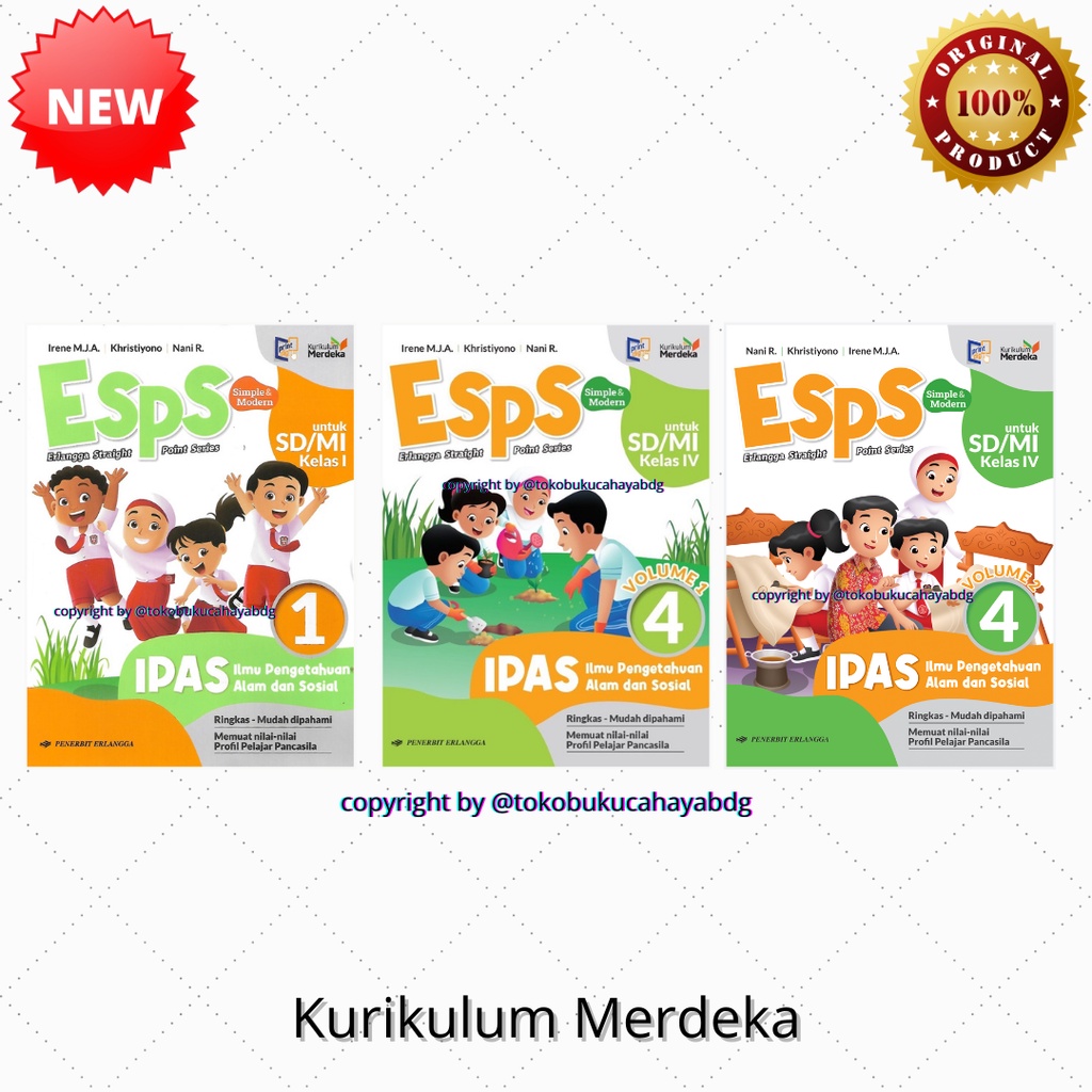 Jual Buku Esps Ipas Kelas 1 4 Vol 1 2 Sd Kurikulum Merdeka Erlangga Ilmu Pengetahuan Alam 9479