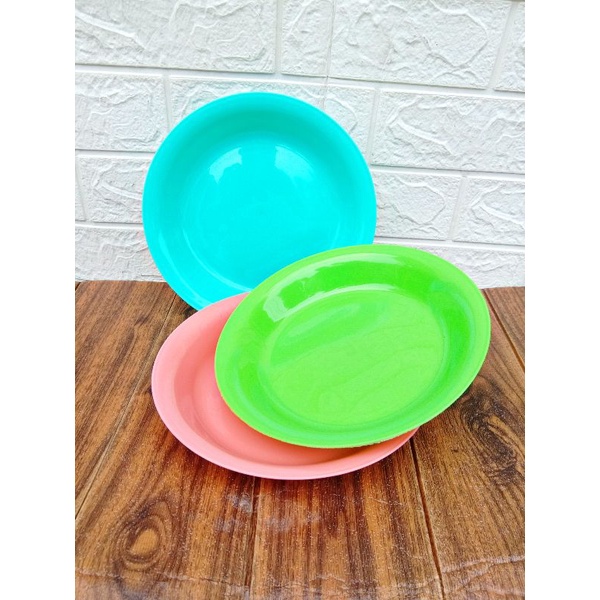 Piring makan plastik kmp dan my plast asli lentur  / piring plastik murah / piring plastik-Pamela 9in