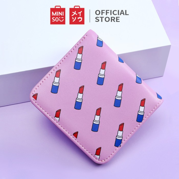 Hot sale  MINISO Dompet Lipat Pendek Kecil Two-Fold Wanita Cewek Girl's Power  hanya di shopee