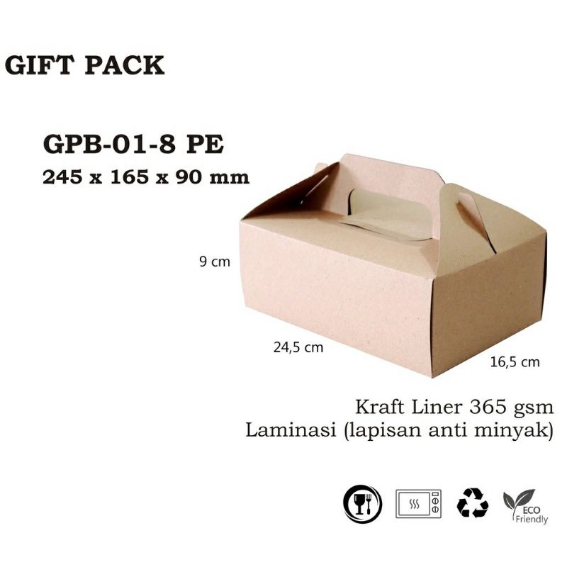 

( isi 5pcs )GABLE BOX GIFT PACK PAPER KARDUS KOTAK MAKANAN SNACK KUE