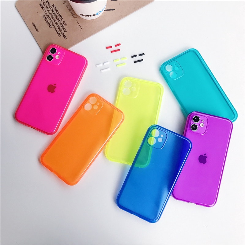 Soft Case Warna-Warni Untuk Iphone 6 6s 7 8 Plus X Xr Xs