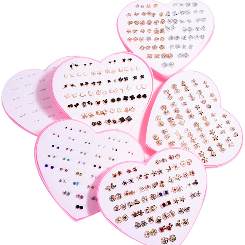 Full 36pcs / Set Anting Tusuk Bentuk Bunga / Buah Bahan Clay Untuk Anak Perempuan