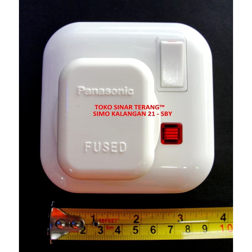 SINTE OB Stop Kontak AC (SET) PANASONIC WBJ1214W + Steker Saklar ON OFF + FUSE 13A 250V Outlet