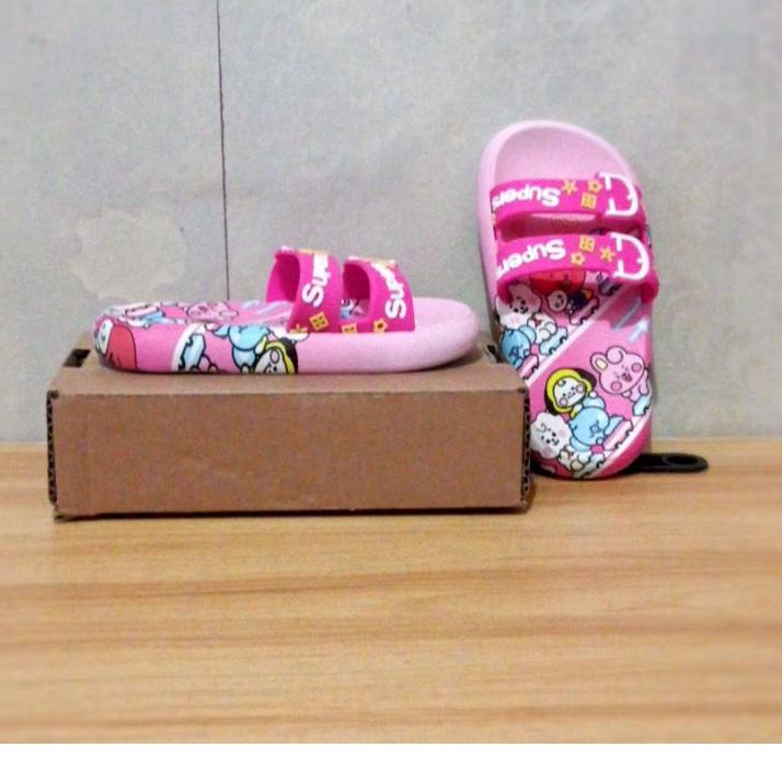 Terbaru.. Sandal anak cewek/Sandal anak cewek karakter BTS/Sandal anak termurah