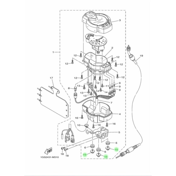 BAUT DUDUKAN SPIDOMETER XRIDE 115 ORIGINAL YGP