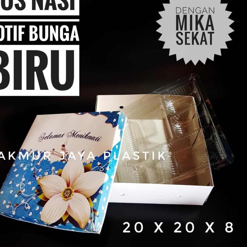 

New [ DUS NASI 20 MOTIF + 50 PC ] DUS BOX NASI MOTIF UKURAN 20 X 20 DENGAN MIKA SEKAT DALAM .....
