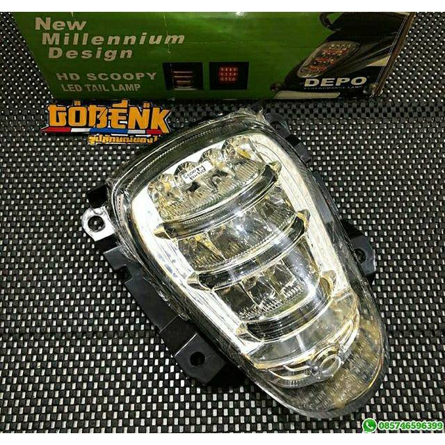 STOPLAMP LED SCOOPY KARBU ORIGINAL THAILAND BLUE RED