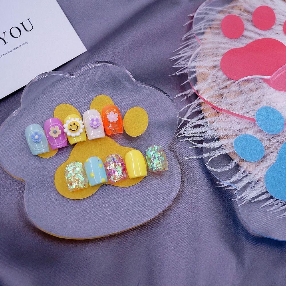 NEEDWAY Nail Art Display Stand Transparan Gadis Palet Bunga Manikur Aksesoris Cakar Kucing Menampilkan Pemegang