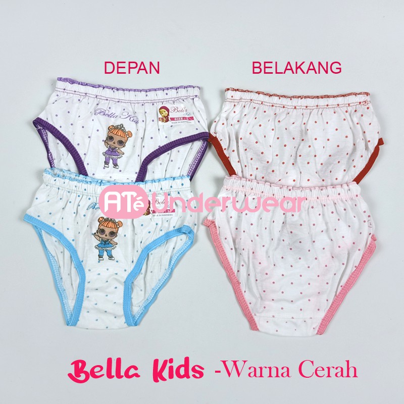 AT006-(6 picis)Celana dalam anak cewe Bella Kids warna cerah