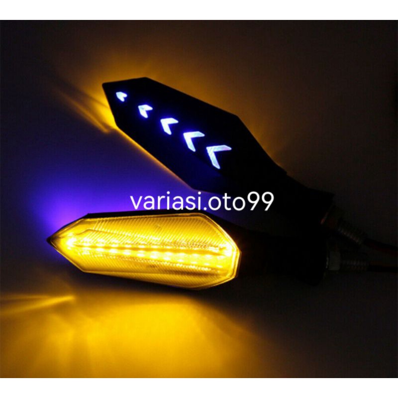 SEN RUNNING MOTOR LED PANAH 2 SISI SEN RUNNING VIXION CBR CB KLX XABRE TAIGER LAMPU MOTOR