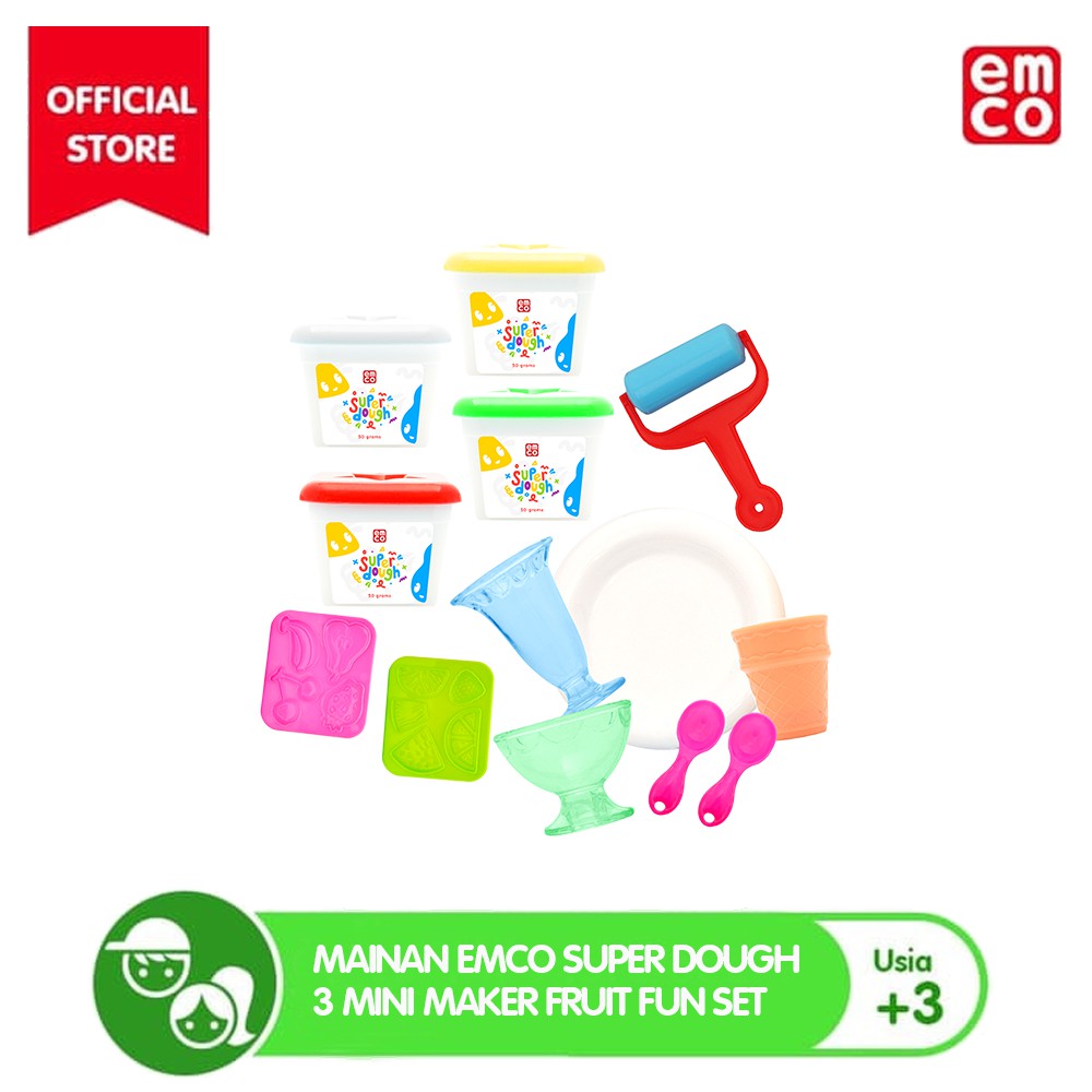 Mainan EMCO Super Dough 3 Mini Maker Fruit Fun Set