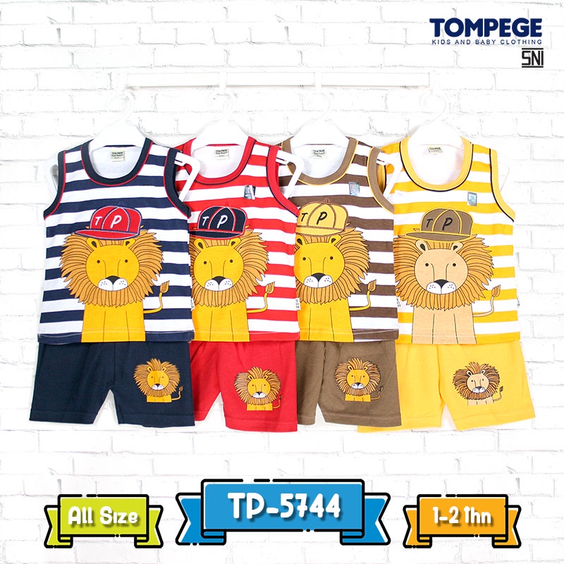NV and Co Setelan Singlet Anak Cowok Cewek Bahan Katun Usia 1-2 Tahun TP-5744