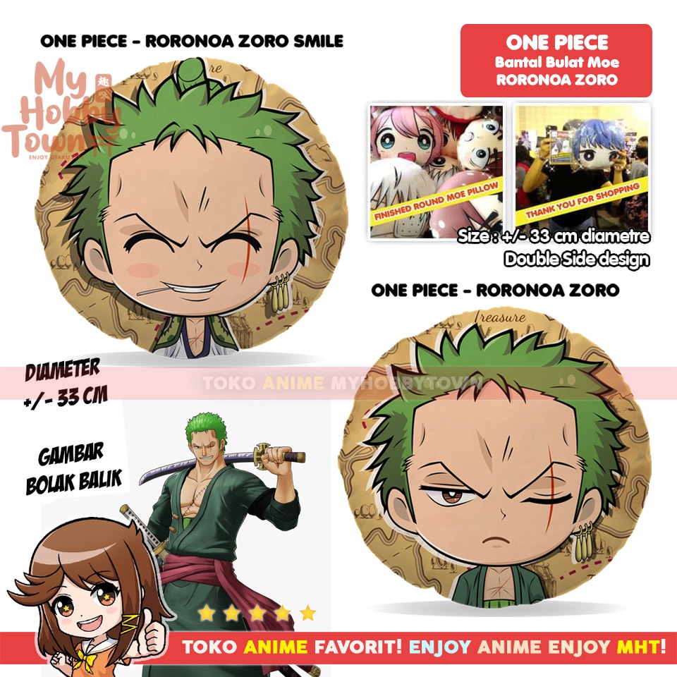 Bantal Bulat Moe Anime One Piece : Roronoa Zoro