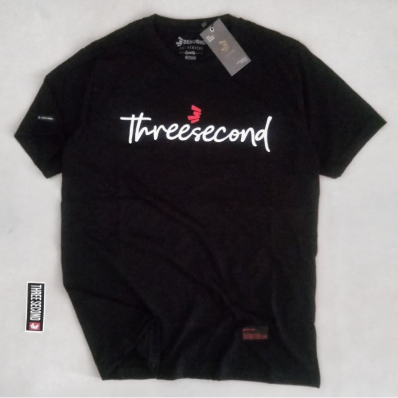 KAOS 3SECOND SIZE M L XL FREE STIKER TSHIRT DISTRO BANDUNG MAN BASIC TEE BAJU ATASAN PRIA