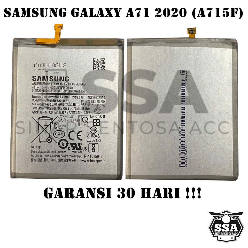 Baterai Original OEM Samsung Galaxy A71 2020 EB-BA715ABY A715 A715F A 71 HP Ori Battery Batrai Batre Batu Batere GARANSI AWET MURAH