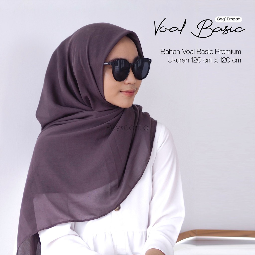 Hijab Segiempat Voal Basic By Reyscarf Bahan Voal Premium Adem Banyak Pilihan Warna Elegant Bisa COD