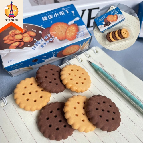 

Penghapus Bentuk Biskuit Eraser Rubber Bentuk Makanan Food Coklat dan Biscuit Hapusan Unik Lucu Alat Tulis