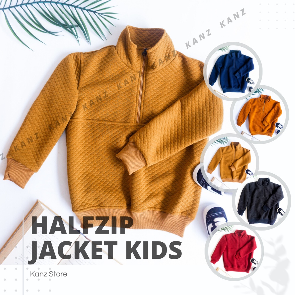 Halfzip Jacket Anak | Jaket Bayi / Anak Usia 3 bulan - 8 tahun | Basic Polos Knitt pakaian anak unisex